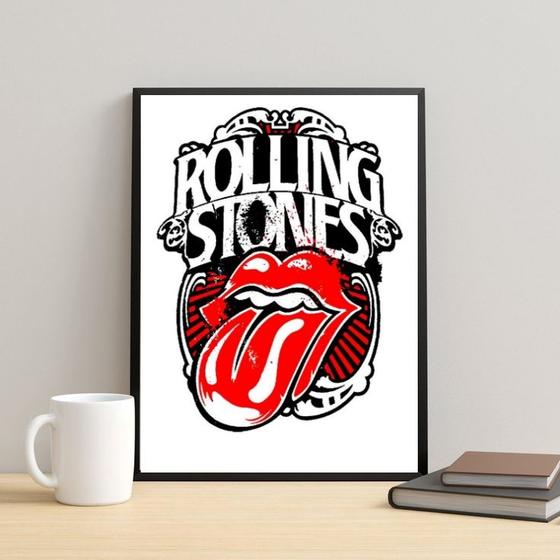 Imagem de Quadro Rolling Stones Arte 24x18cm - com vidro