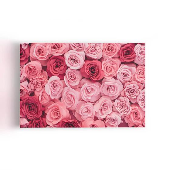 Imagem de Quadro Rosas Vermelhas Fotografia Decorativo Canvas 60X40Cm