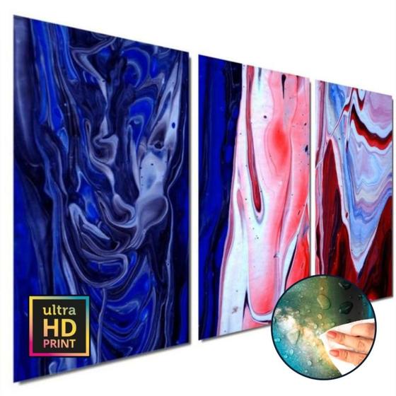 Imagem de Quadro Sala Quarto arte abstrata azul e vermelho