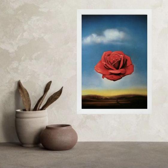 Imagem de Quadro Salvador Dalí La Rosa Mediativa 33x24cm - com vidro