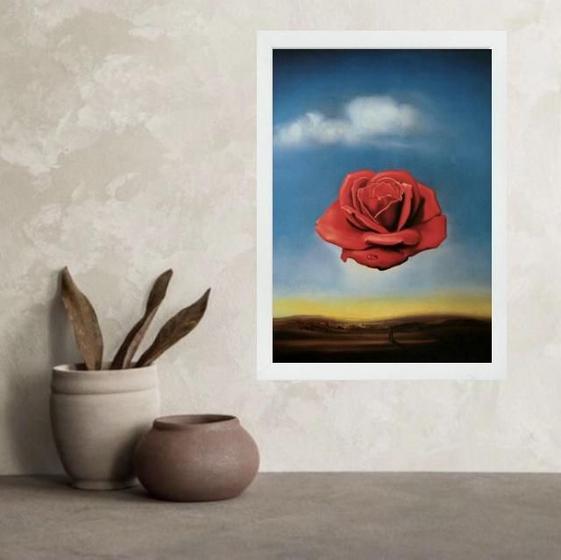 Imagem de Quadro Salvador Dalí La Rosa Mediativa 45X34Cm - Com Vidro