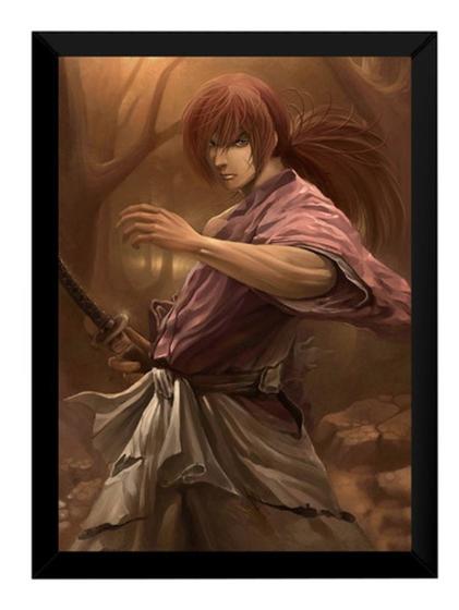 Imagem de Quadro Samurai X Kenshin Arte Anime Poster Moldurado