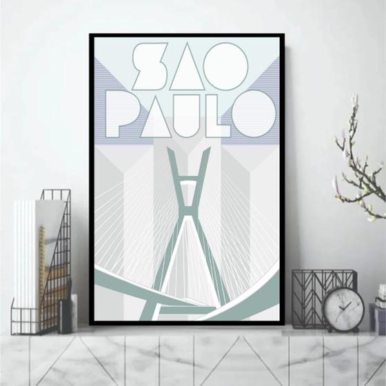 Imagem de Quadro São Paulo City - Ponte Estaiada 33x24cm