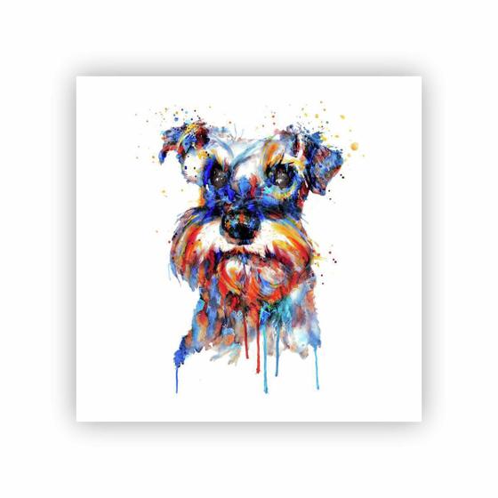 Imagem de Quadro Schnauzer Dog Art Cachorro Cão Canvas 60X60Cm