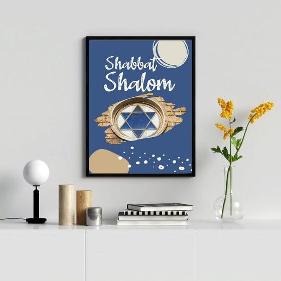 Imagem de Quadro Shabbat Shalom Estrela DeDaví 33x24cm