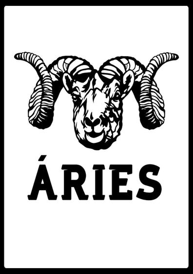 Imagem de Quadro Signo De Áries Tam A3 com Moldura
