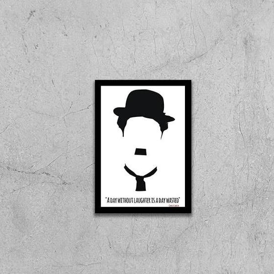 Imagem de Quadro Silhueta Charlie Chaplin 33x24cm - com vidro