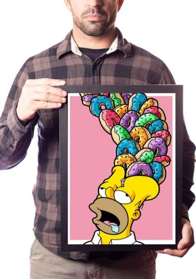 Imagem de Quadro Simpsons Homer Rosquinhas Arte Poster Moldurado