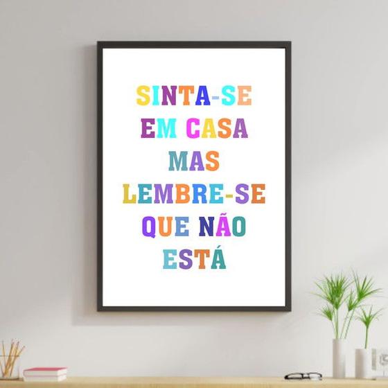 Imagem de Quadro Sinta-se Em Casa - Colorido 45x34cm - com vidro