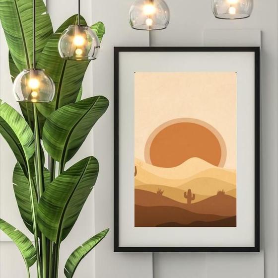 Imagem de Quadro Sol Deserto Boho - 60X48Cm