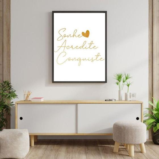 Imagem de Quadro Sonhe, Acredite, Conquiste 24x18cm - com vidro