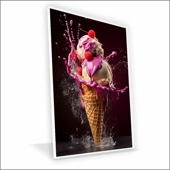 Imagem de Quadro Sorvete Vinil Com Vidro