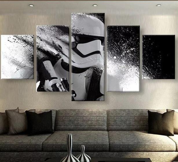 Imagem de Quadro Star Wars Storm Trooper Hd 5 Peças Mosaico