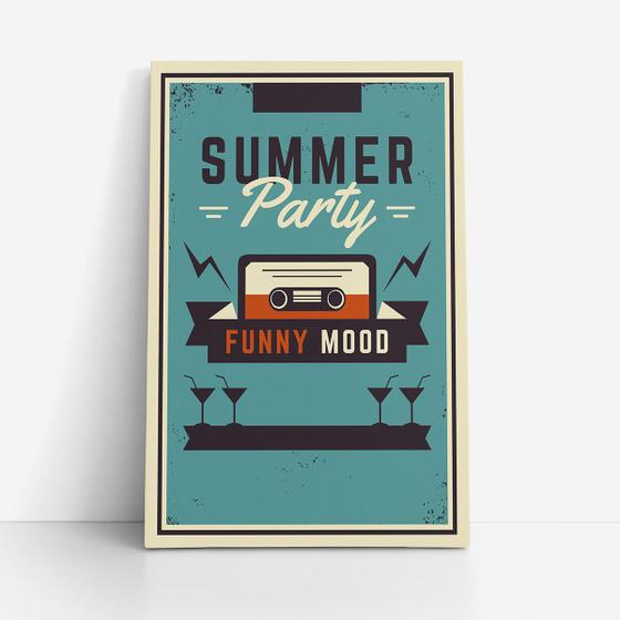 Imagem de Quadro Summer Party Fita Cassete Funny Mode Canvas 60x40cm