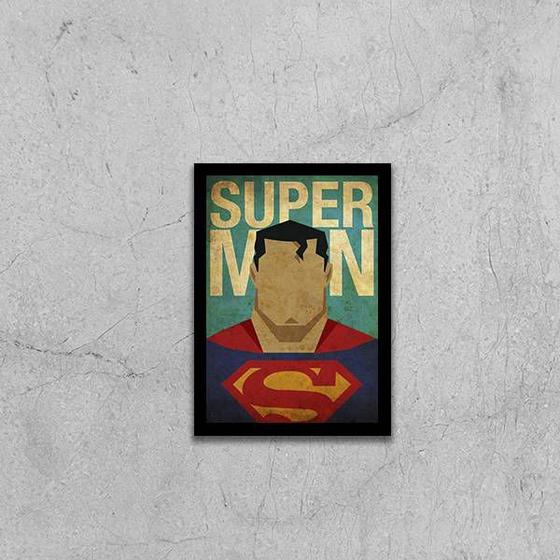 Imagem de Quadro Super Man Vintage 45x34cm - com vidro