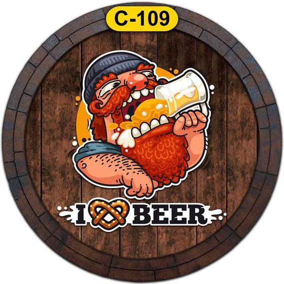 Imagem de Quadro Tampa De Barril Bebida Cerveja C-109