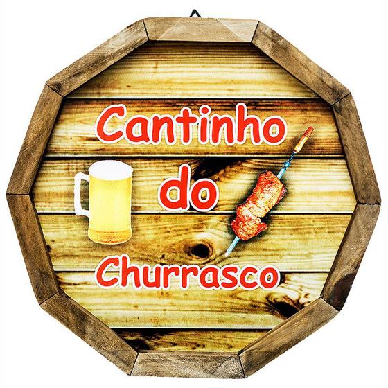 Imagem de Quadro Tampa de Barril em Madeira Rústica - Cantinho do Churrasco