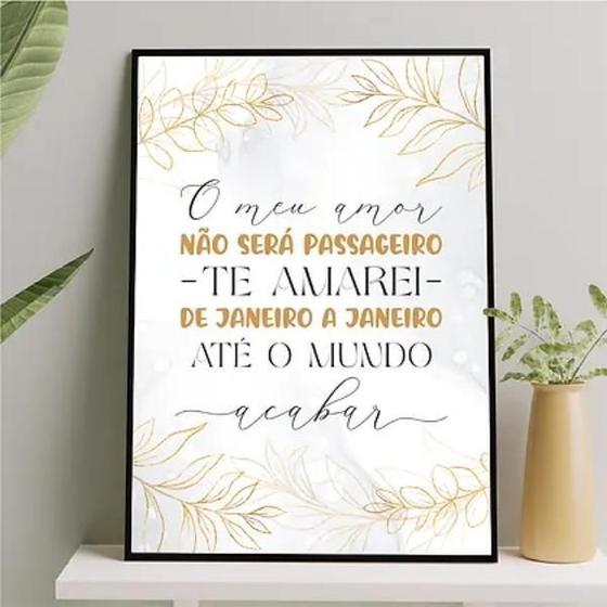 Imagem de Quadro Te Amarei De Janeiro A Janeiro 24X18Cm - Com Vidro