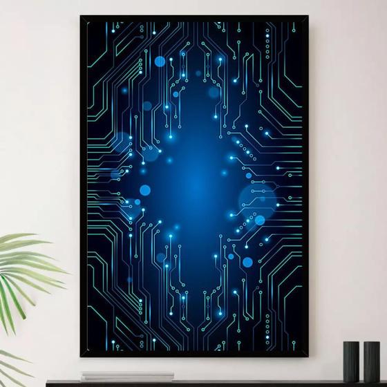 Quadro Tecnologia Codigos Decorativo A4 23x33cm So Quadro