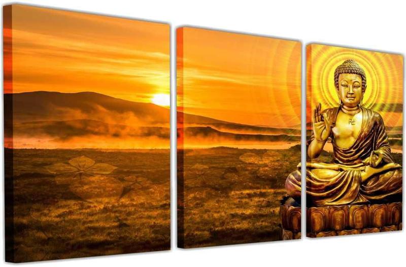 Imagem de Quadro Tela Gigante Budismo Buda Religiosidade Canvas Tecido Grande