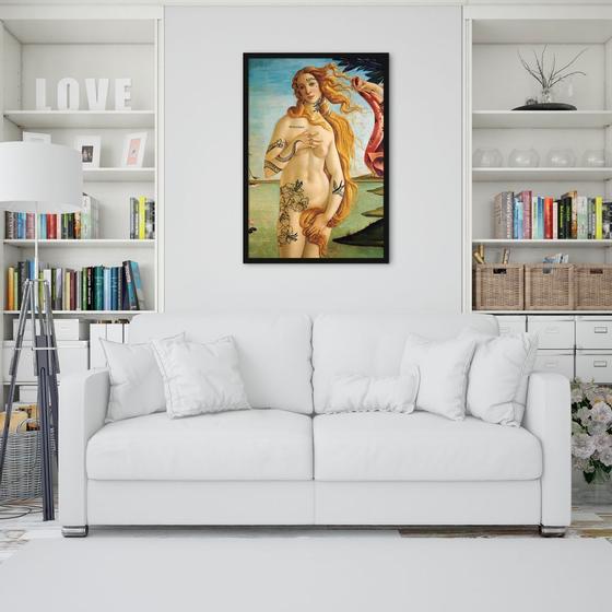 Imagem de Quadro The Birth of Venus Tattooed 43x30 Caixa Preto Moldura Caixa, Preta