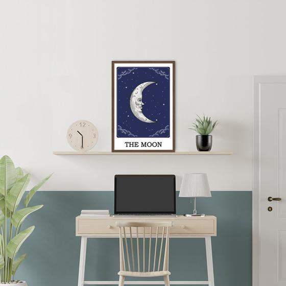 Imagem de Quadro The Moon Tarot 43x30 Caixa Marrom Moldura Caixa, Marrom Cafe