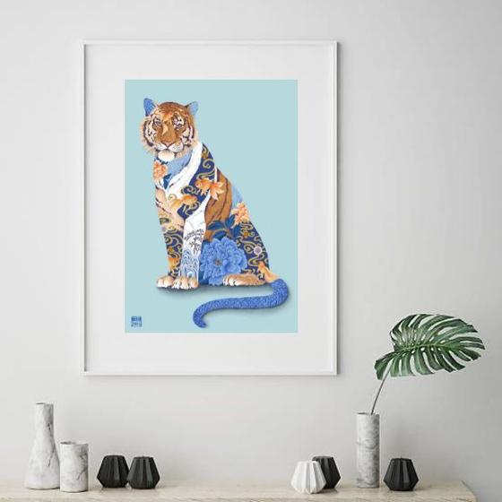 Imagem de Quadro Tigre Estampado - 60x48cm