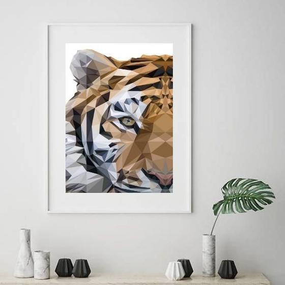 Imagem de Quadro Tigre Geométrico - 60X48Cm