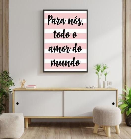 Imagem de Quadro Todo O Amor Do Mundo - Listras 33X24Cm - Com Vidro