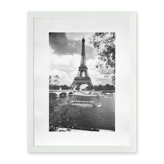 Imagem de Quadro Torre Eiffel Kapos Branco 43x33cm