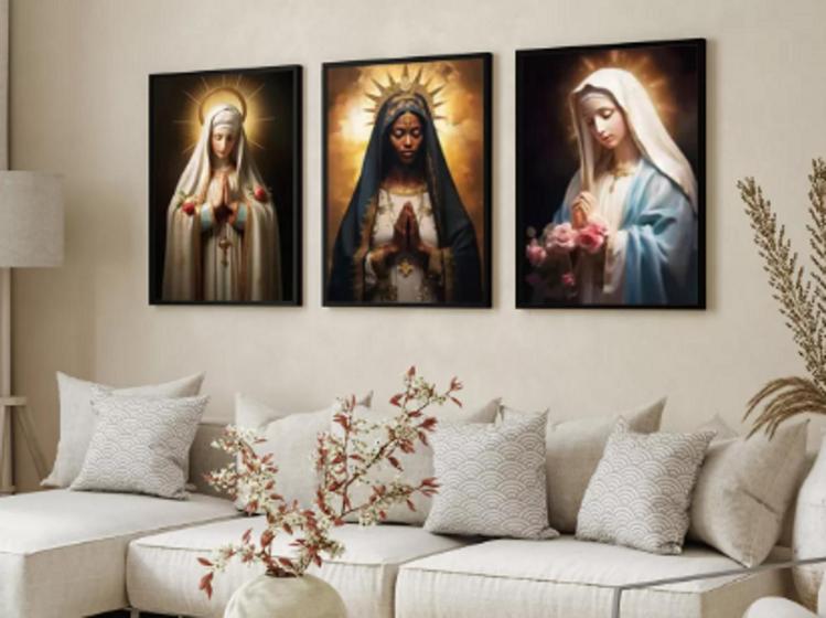 Imagem de Quadro Trio Nossa Senhora Santa"