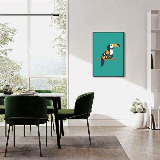 Imagem de Quadro Tucano Geométrico 43x30 Filete Preto Moldura Filete, Preta