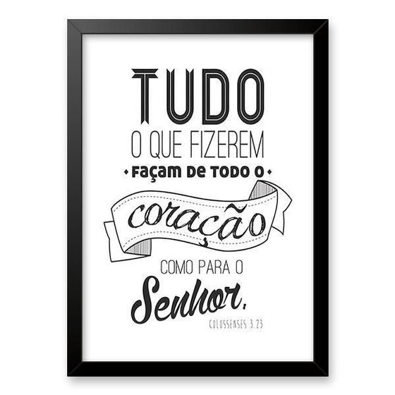 Imagem de Quadro Tudo O Que Fizerem , Façam De Coração 24X18Cm - Vidro