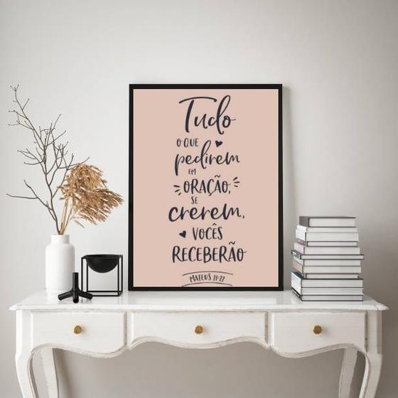 Imagem de Quadro Tudo O Que Pedirem Em Oração Receberão 45x34cm - com vidro