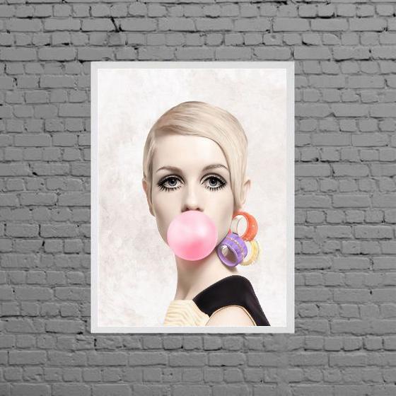 Imagem de Quadro Twiggy Bubble Gum 33x24cm - com vidro