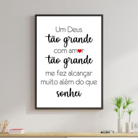 Imagem de Quadro Um Deus Tão Grande 33x24cm - com vidro