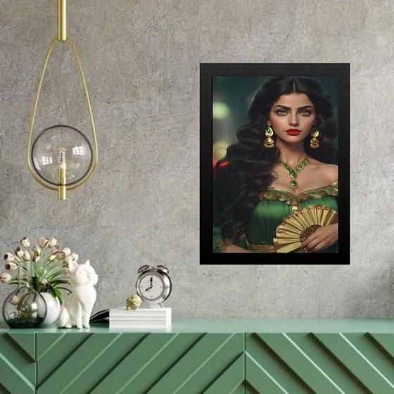 Imagem de Quadro Umbanda Cigana Esmeralda 24X18Cm - Com Vidro
