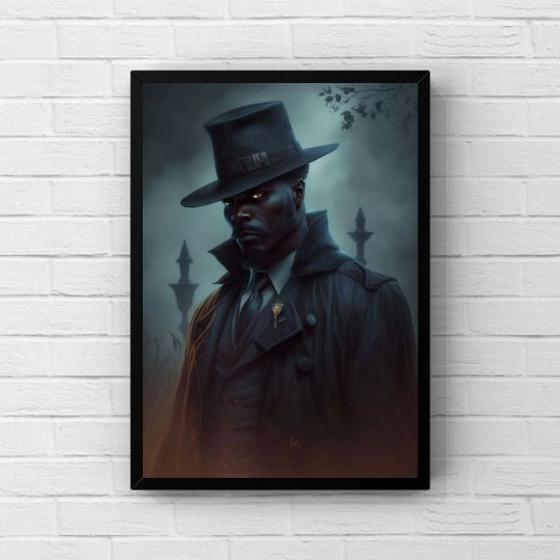 Imagem de Quadro Umbanda Exu Capa Preta 45x34cm - com vidro