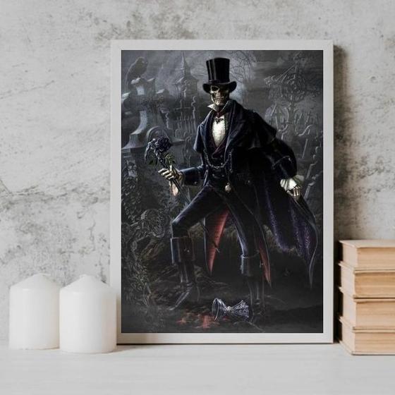 Imagem de Quadro Umbanda Exú Caveira 33x24cm - com vidro