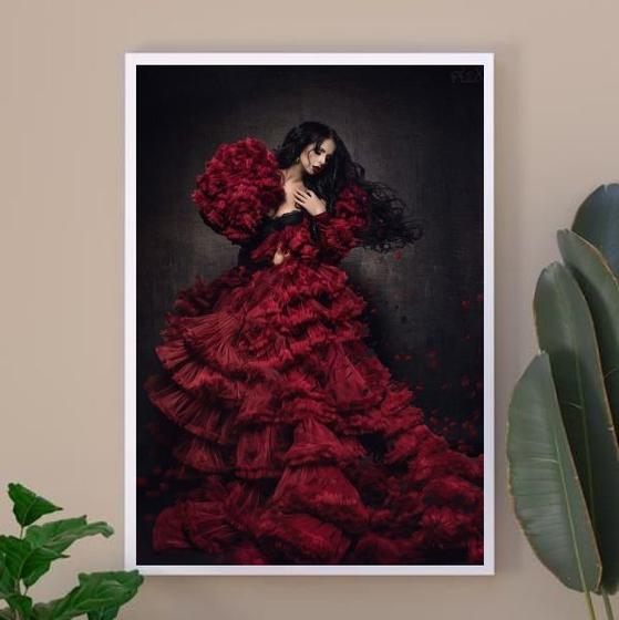 Imagem de Quadro Umbanda Pomba Gira Sete Saias 33x24cm - com vidro
