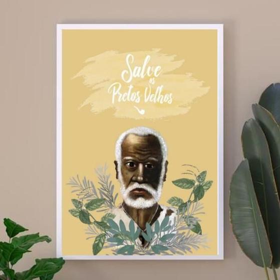 Imagem de Quadro Umbanda - Salve Os Preto Velhos 33X24Cm - Com Vidro