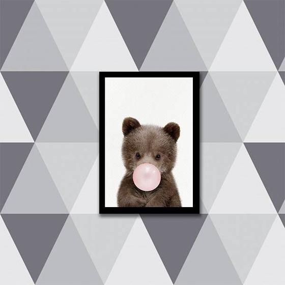 Imagem de Quadro Ursinho Chicletes 24x18cm - com vidro