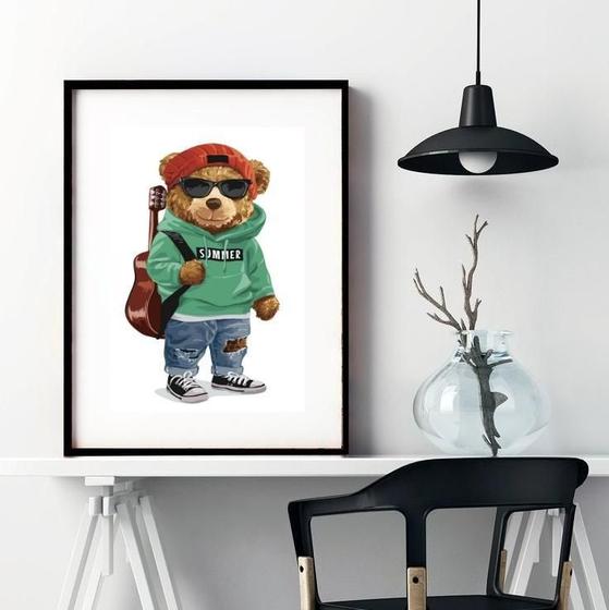 Imagem de Quadro Urso Moda Fashion - 60X48Cm