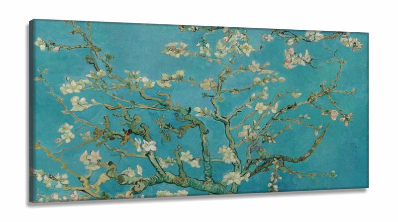 Imagem de Quadro Van Gogh Amendoeira Em Flor Decorativo em Tecido Canvas 130x60