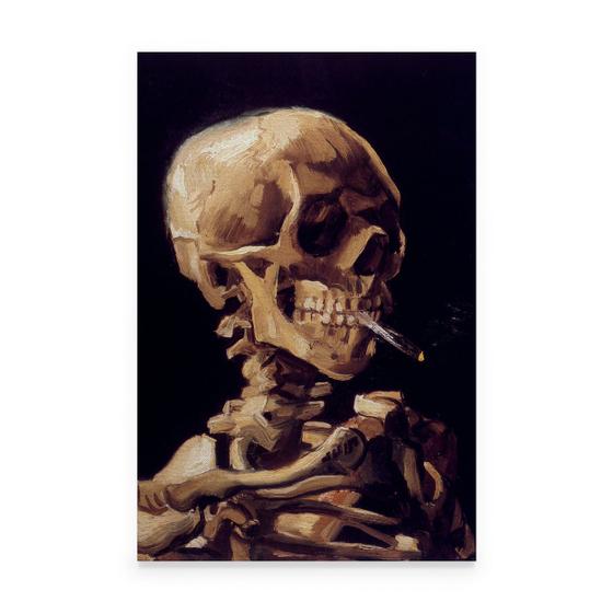 Quadro Van Gogh Caveira Aceso Esqueleto Releitura - Bimper Menor preço em Quadro Van Gogh Caveira Aceso Esqueleto Releitura - Bimper