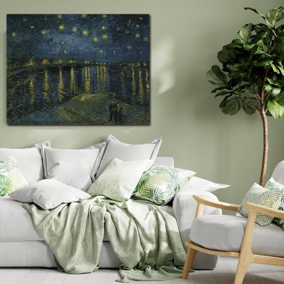 Imagem de Quadro Van Gogh Noite estrelada sobre Ródano Obras de artes Famosas em Tela Acetinada