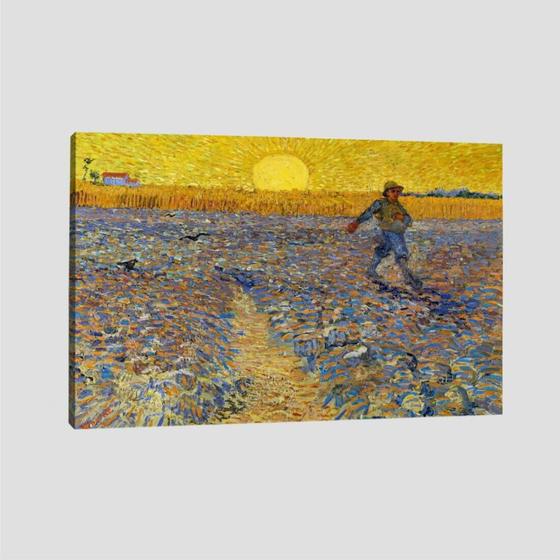 Imagem de Quadro Van Gogh Semeador E O Sol Brilhante Tela No Chassi 63X42Cm