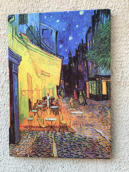 Imagem de Quadro Van Gogh Terraço do café a Noite Obras de Artes Tela Acetinada