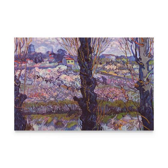 Imagem de Quadro Van Gogh Vista Em Arles Pomar Em Flor Decorativo Para Sala Art Canvas - Bimper