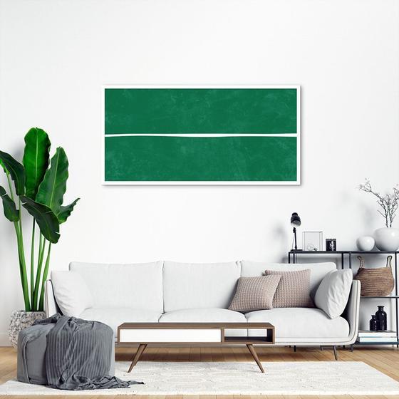 Imagem de Quadro Verde Linha Minimalista 100x50 Caixa Branco Moldura Caixa, Branca